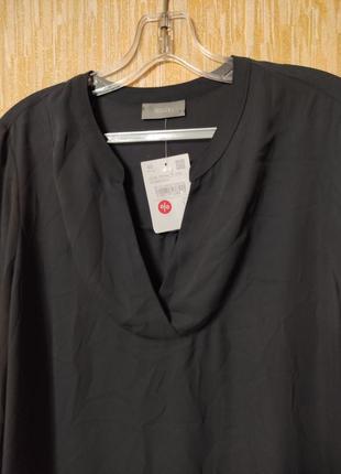 Стильная черная женская блуза кокон с длинным рукавом 3/4 на на р.484 фото