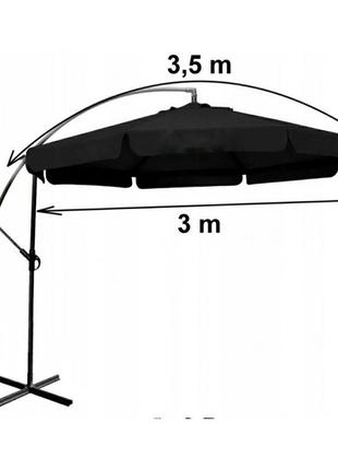 Садовый зонт 3,0 m*6k с наклоном черный6 фото