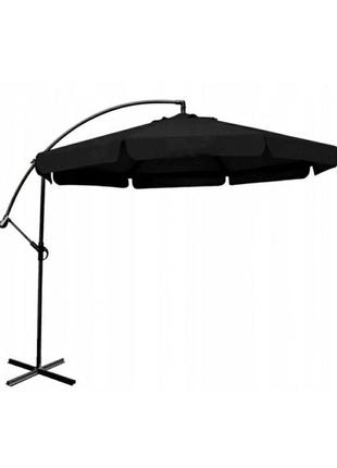 Садовый зонт 3,0 m*6k с наклоном черный1 фото