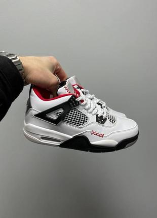Мужские кроссовки nike air jordan 4 chunky lace white black / smb