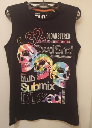 Симпатична чорна майка - безрукавка для хлопчика з принтом, 100% бавовна.