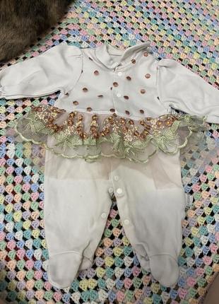 Платье бодик нарядное 3-6 мес