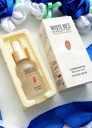 Освітлювальна сироватка для обличчя rorec rice skin beauty essence з екстрактом білого рису, 15 мл