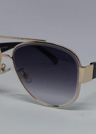 Окуляри в стилі versace чоловічі сонцезахисні окуляри каплі темно сірий градієнт в золотому метвлі