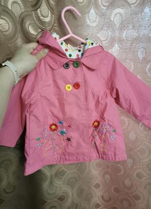 Плащик вітровка дощовик на підкладці 9-12 міс