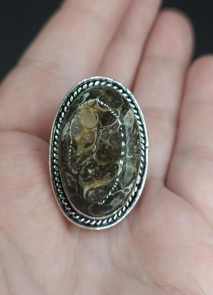 Кольцо перстень черепаховый агат