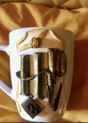 Чашка с декором из полимерной глины «гарри поттер»