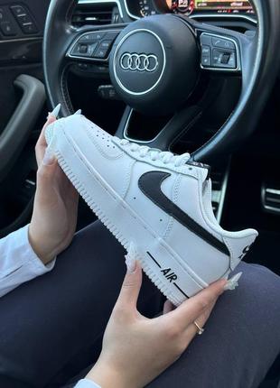 Жіночі кросівки nike air force 1 all white black | smb6 фото