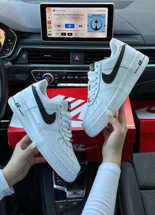 Жіночі кросівки nike air force 1 all white black | smb8 фото