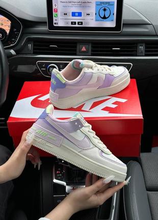 Женские кроссовки nike air force 1 shadow beige violet  ⁇  smb