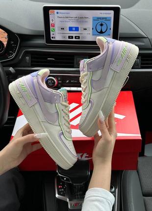 Женские кроссовки nike air force 1 shadow beige violet  ⁇  smb5 фото