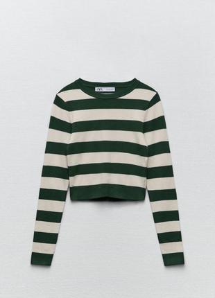 Яскравий вкорочений джемпер в смужку zara8 фото