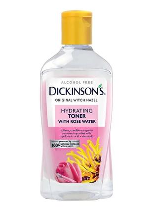 Dickinson's witch hazel hydrating toner увлажняющий тоник с гамамелисом и розовой водой, 473 мл1 фото