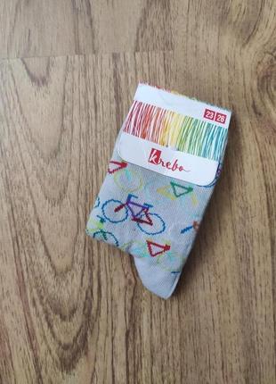 Детские носки для мальчика р.23-26 велосипед цветные krebo