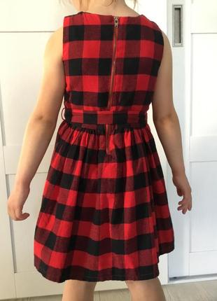 Фланелевое платье сарафан в черно- красную клетку сarter’s 4- 5 лет3 фото