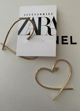 Сережки серьги кульчики zara оригінал сердечка