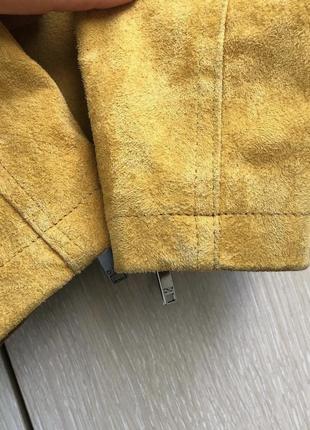 Шикарная замшевая куртка косуха only 38 m горчичного цвета5 фото