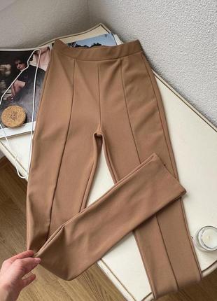 🤎стильні штани з розрізами з нових колекцій zara😍висока посадка, талія на резинці