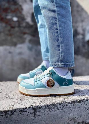 Жіночі кросівки низькі найк сб данк білі з бірюзовим nike dunk low white turquoise9 фото