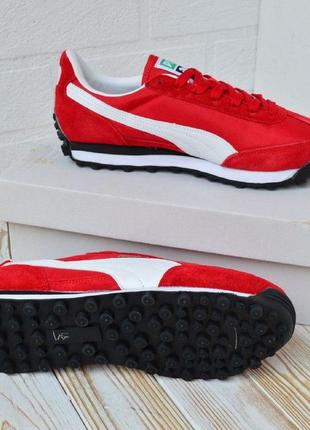 Чоловічі кросівки puma easy rider red, замша червоні з білим6 фото