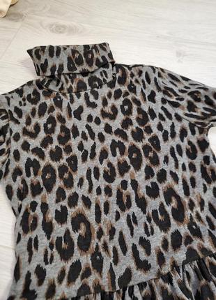 Платье asos с высокой горловиной леопардовый принт4 фото