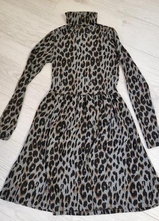 Платье asos с высокой горловиной леопардовый принт3 фото