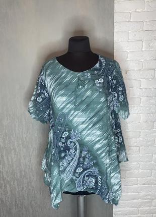 Італійська асиметрична  блуза  блузка з декоративними накладними кишенями великого розміру  італія  , one size