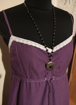 Натуральний-100% бавовна,довгий,ярусний сарафан-сукня з мереживом,прошвой,бохо,h&m5 фото