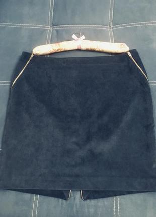 Шикарная юбка из бархатного микро-вельвета 14р. - 16р. xl1 фото