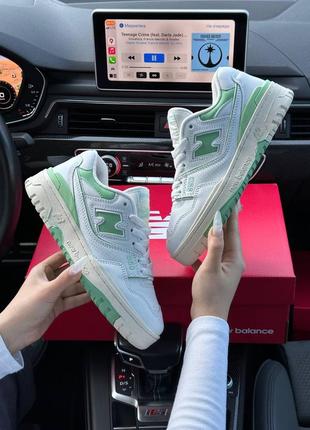 New balance 550 white green new