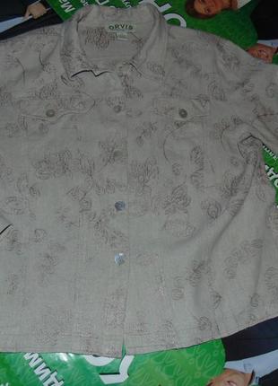 Натуральна літня куртка льон (в грудей 56см)7 фото