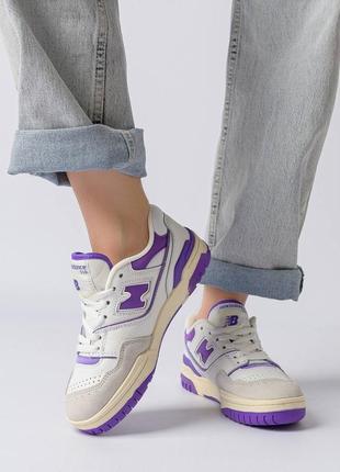 New balance 550 white violet10 фото