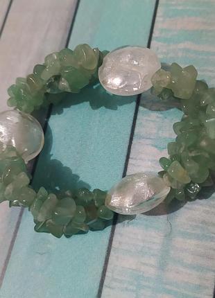 Браслет натуральный камень стекло на худиную ручку