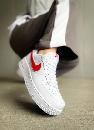 Кроссовки nike air force 1 low "white/red" 36-453 фото