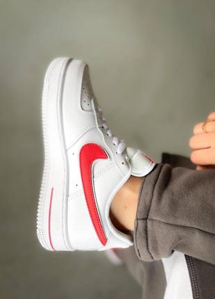 Кроссовки nike air force 1 low "white/red" 36-459 фото