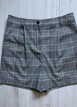 Шорты с высокой посадкой в клетку