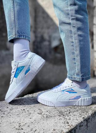 Жіночі кросівки puma cali white хамелеон пума кали белые хамелеон женские6 фото