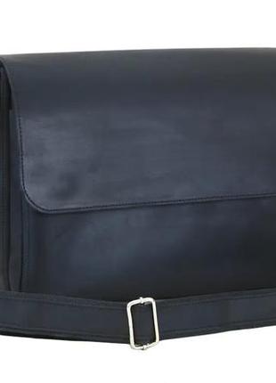 Мужская кожаная офисная сумка для документов формата а4 из натуральной кожи на плечо с клапаном черная2 фото