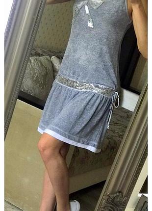 Махровый милый сарафан relax modeс паетками