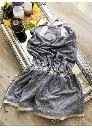 Махровый милый сарафан relax modeс паетками