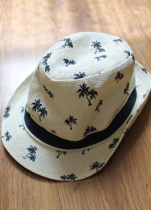 Неповторимая легкая летняя шляпа бежевого цвета в пальмы h&m1 фото