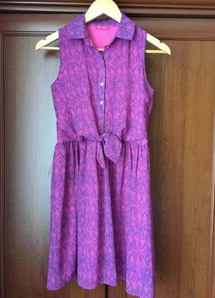 Шикарне плаття з зав‘язкою попереду фірми yd,гарного фіолетового кольору, розмір хс-с/