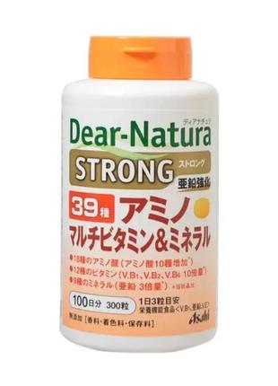 Комплекс витаминов, минералов, аминокислот asahi strong 39 компонентов, 300 таб.