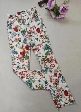 Стильные брюки в цветочный принт zara., высокая посадка4 фото