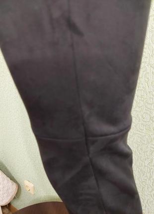 Замшеві легінси лосіни вузькі штани з високою  посадкою4 фото