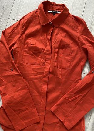 Рубашка рубашка красная приталенная блуза на пуговицах2 фото