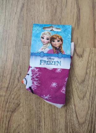 Дитячі шкарпетки для дівчинки крижане серце олаф сніговик р.23-26 disney1 фото
