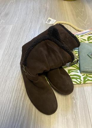 Натуральные замшевые сапоги ботинки lands end