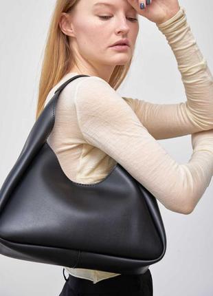 Женская сумка черная сумка как в mango сумка тоут сумка хобо черная сумочка2 фото