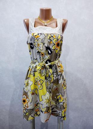 Женское летнее коттоновое открытое яркое платье, сарафан1 фото